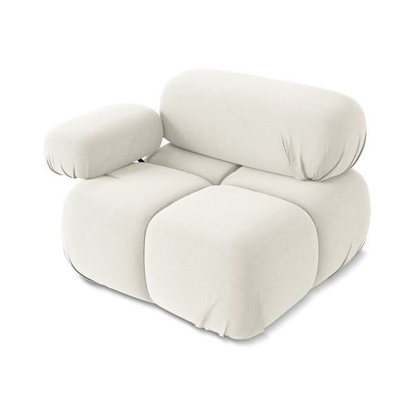 Baltos spalvos iš velveto modulinė sofos dalis (su kairiuoju kampu) Lokua – Makamii-image-4