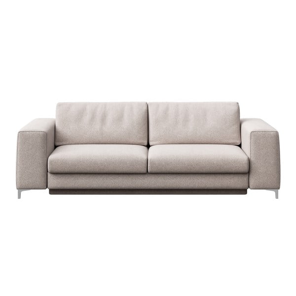 Šviesiai pilkos spalvos iš boucle sulankstoma sofa 256 cm Rene – Rodier