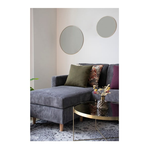 Sieninis veidrodis su aukso spalvos rėmu House Nordic Jersey, ø 60 cm-image-3
