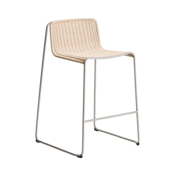 Smėlio spalvos metalinė sodo baro taburetė Tavari – Kave Home