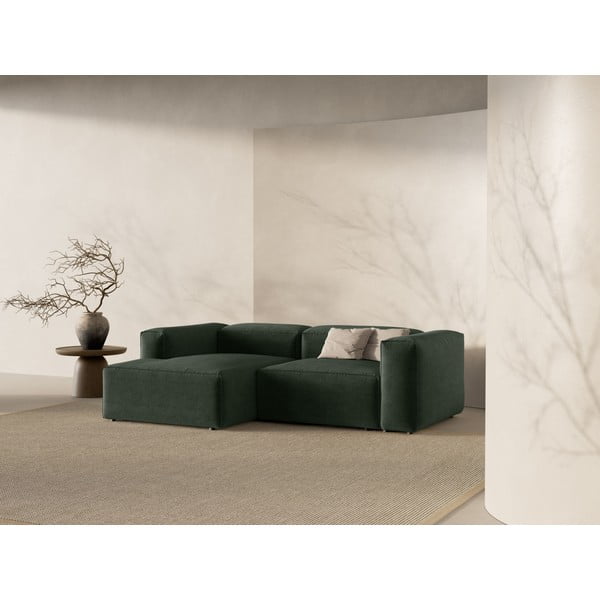 Žalios spalvos kampinė sofa (su kairiuoju kampu/su gultu) Bergamo – Cosmopolitan Design-image-1