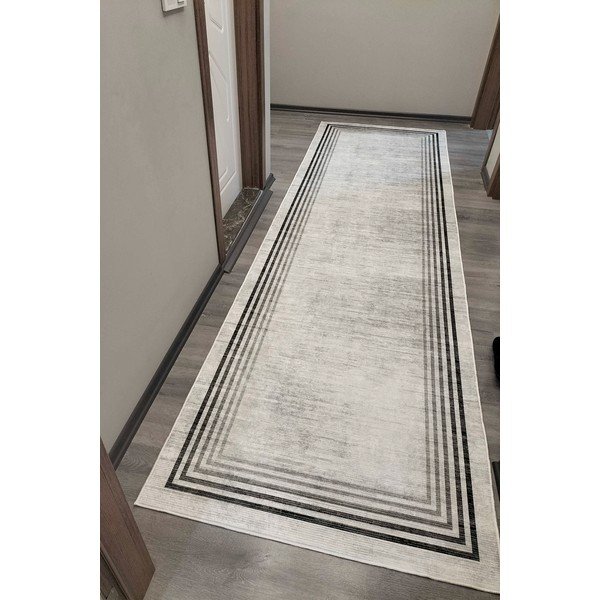 Skalbiamas kreminės spalvos kilimas 80x300 cm Simpio – Vitaus-image-1