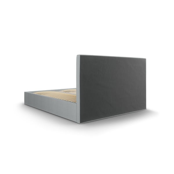 Šviesiai pilka dvigulė lova Mazzini Beds Juniper, 180 x 200 cm-image-4