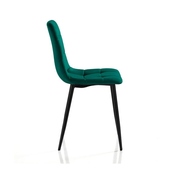 Iš aksomo valgomojo kėdės žalios spalvos 2 vnt. Faffy – Tomasucci-image-3