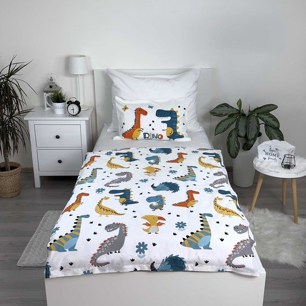 Iš medvilnės vaikiška patalynė vaikiškai lovai 100x135 cm Dino World – Jerry Fabrics-image-2