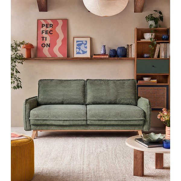 Iš kordinio velveto sulankstoma sofa šviesiai žalios spalvos 218 cm Tori – Bonami Selection-image-3