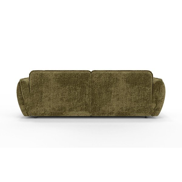 Žalios spalvos kampinė sofa iš šenilinio audinio (su dešiniuoju kampu/su gultu) Nelia – Ropez-image-4