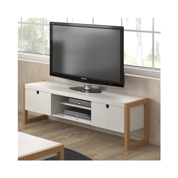 Baltas TV staliukas "Marckeric Square", 140 x 45 cm-image-3