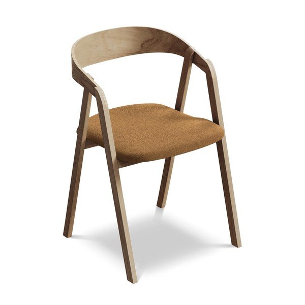 Terakotos spalvos iš medienos masyvo valgomojo kėdė Erika – Makamii