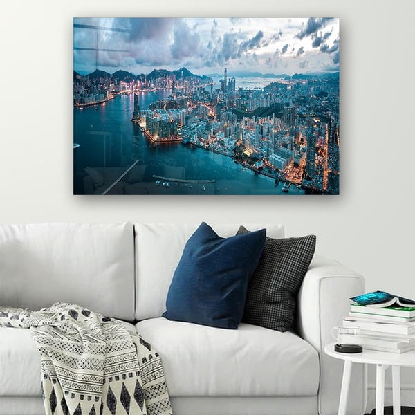 Paveikslas ant stiklo 100x70 cm Hongkong - Wallity-image-1