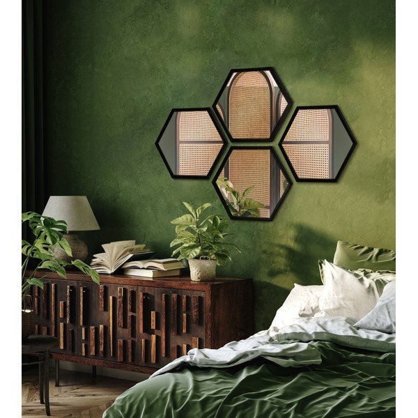 Sieniniai veidrodžiai 4 vnt. 35x40 cm Heksagon – knor-image-1