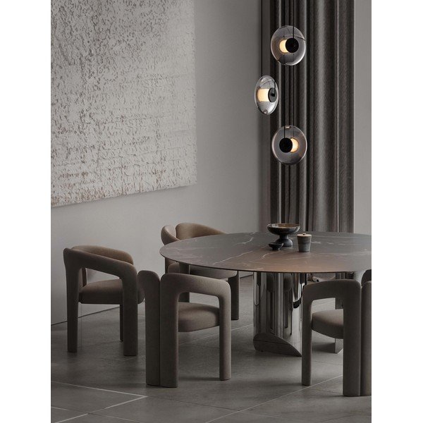 Matinės juodos spalvos iš stiklo kabantis šviestuvas LED su pritemdymo funkcija ø 35 cm Ballet – Nova Luce-image-1
