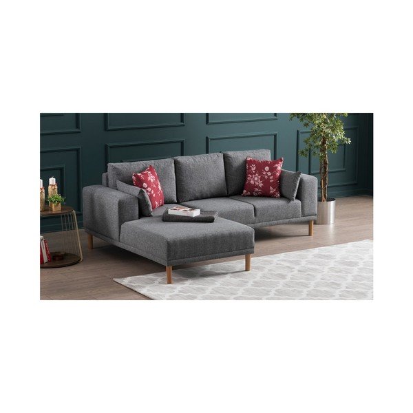 Tamsiai pilka kampinė sofa "Fanz", kairysis kampas-image-2
