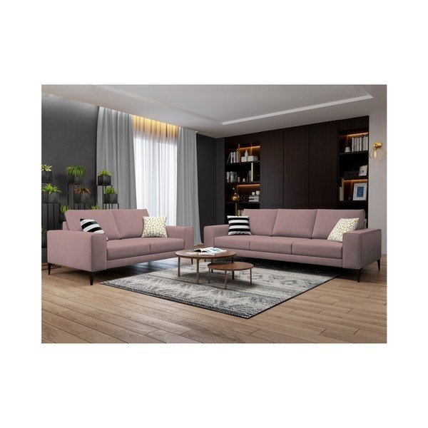 "Cosmopolitan Design Lugano" miltelių spalvos rožinė dviejų vietų sofa-image-4