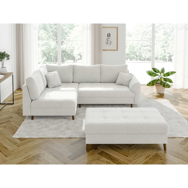 Baltos spalvos iš boucle taburetė Ariella – Ropez-image-4