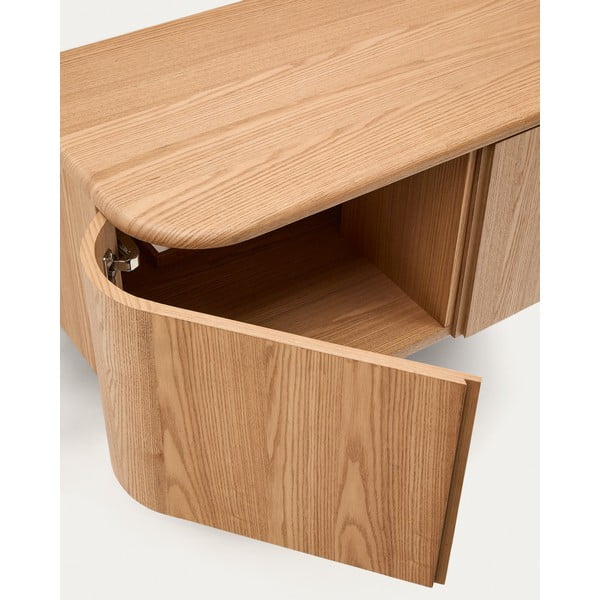 Natūralios spalvos pakabinama spintelė po kriaukle iš uosio 90x35 cm Salaya – Kave Home-image-4