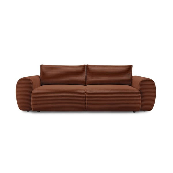Iš kordinio velveto sulankstoma sofa raudonos plytų spalvos 257 cm Lucien – Bobochic Paris