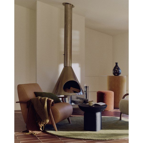 Žalios spalvos apvalios formos kilimas ø 200 cm Empuries – Kave Home-image-2