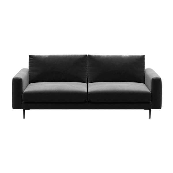 Tamsiai pilka aksominė sofa Devichy Levie, 222 cm