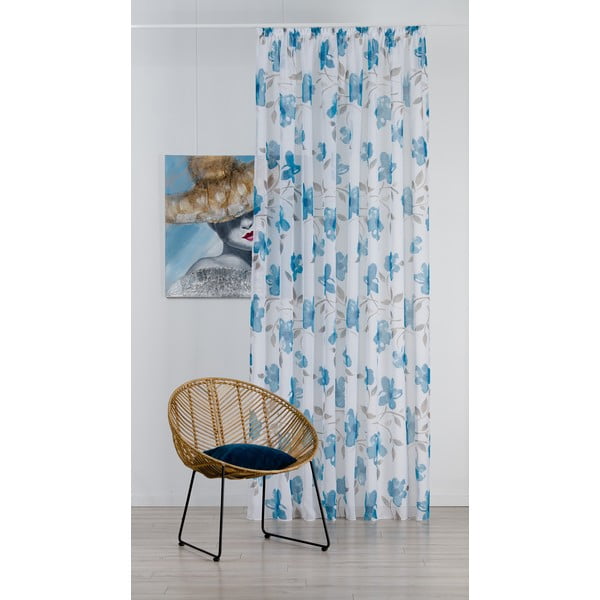 Permatoma užuolaida baltos spalvos/mėlynos spalvos 300x260 cm Mariola – Mendola Fabrics