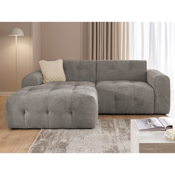Pilkos spalvos kampinė sofa (su kairiuoju kampu/su gultu) Melva – Ropez-image-3