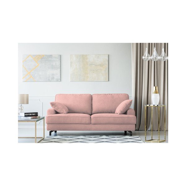 Rožinė trijų vietų sofa "Kooko Home Salsa-image-1