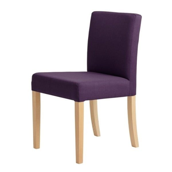 Violetinė kėdė su natūraliomis kojomis