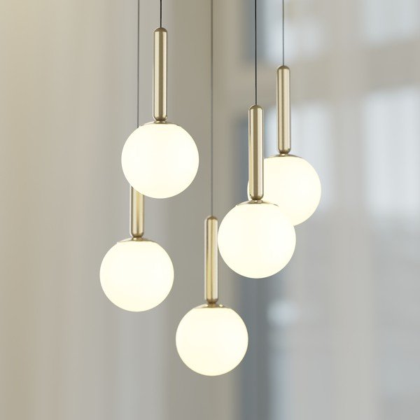 Kabantis šviestuvas auksinės spalvos ø 34 cm su stiklo gaubtu One – Squid Lighting-image-3