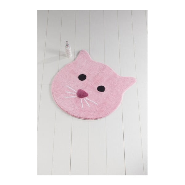 Rožinis vonios kilimėlis "Cat", ⌀ 90 cm