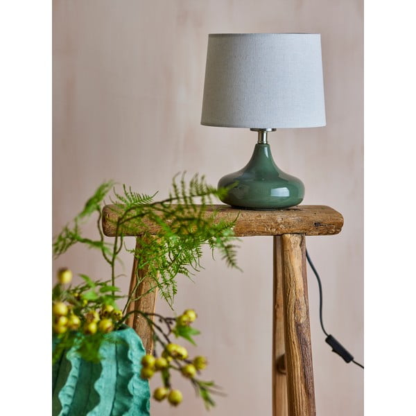Stalinis šviestuvas tamsiai žalios spalvos (aukštis 28 cm) su tekstiliniu gaubtu Loa – Bloomingville-image-1