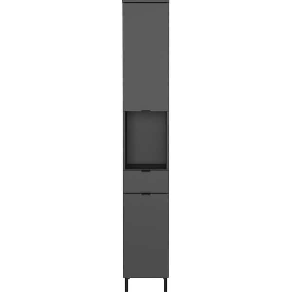 Antracito spalvos aukšta/siaura vonios daiktadėžė 30x190 cm Arcena – Germania
