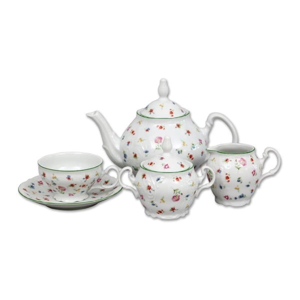 Porcelianinis arbatos rinkinys su gėlių motyvais Thun Bernadotte