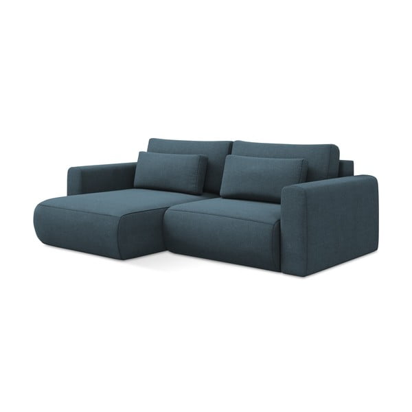 Mėlynos spalvos sulankstoma/su sandėliavimo vieta kampinė sofa (su kairiuoju kampu/su gultu) Kapua – Makamii-image-1