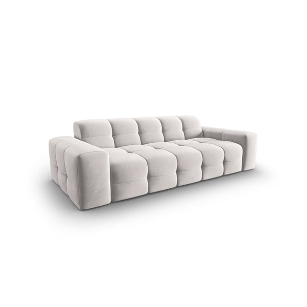 Šviesiai pilka aksominė sofa 222 cm Kendal - Micadoni Home-image-3