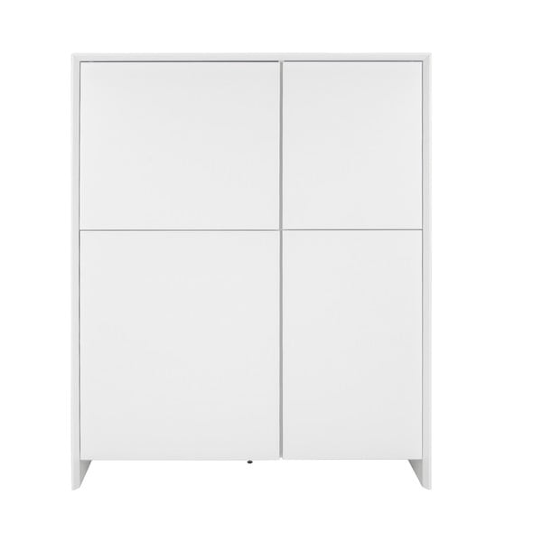 Balta keturių durų komoda Tenzo Profil, 150 cm aukščio