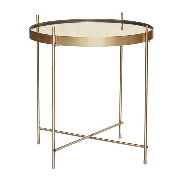 "Hübsch Dorotea" aukso spalvos sulankstomas stalas su veidrodiniu paviršiumi, ø 43 cm
