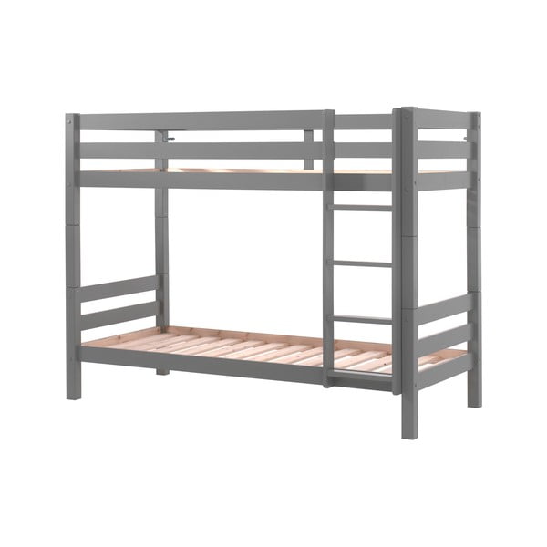 Dviauktė iš pušies masyvo vaikiška lova pilkos spalvos su sandėliavimo vieta PINO – Vipack-image-2