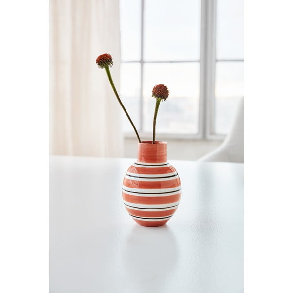Rožinės ir baltos spalvos keraminė vaza Kähler Design Nuovo, aukštis 14,5 cm-image-3