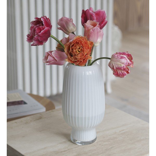 Baltos spalvos iš stiklo  vaza (aukštis 31,5 cm) Cuneo – Villa Collection-image-1