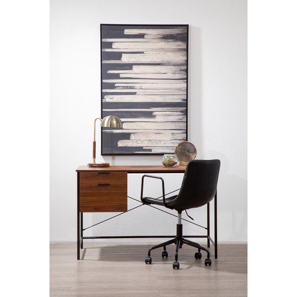 Juodos spalvos iš dirbtinės odos biuro kėdė Forbes – Premier Housewares-image-1