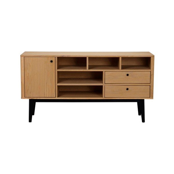 Ąžuolinė komoda su juodomis kojomis "Rowico Vienna", 150 cm ilgio-image-1