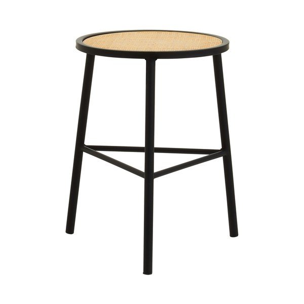 Juodos spalvos/natūralios spalvos iš rotango taburetė Depok – Premier Housewares-image-2