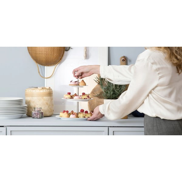 Trijų pakopų balto porceliano stovas Kähler Design Hammershoi Etagere, ⌀ 28 cm-image-3