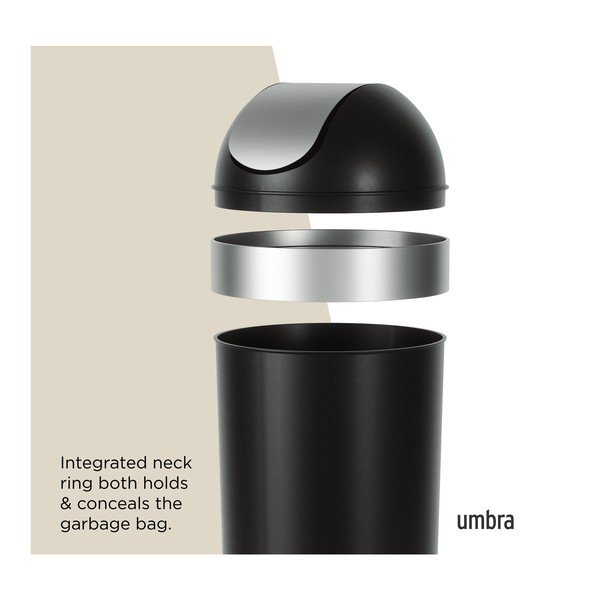 Iš plastiko šiukšliadėžė juodos spalvos 62 l Venti – Umbra-image-4