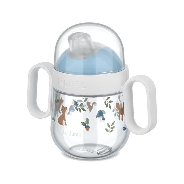 Šviesiai mėlynos spalvos iš plastiko vaikiškas puodelis 200 ml Forest Friends – Mepal