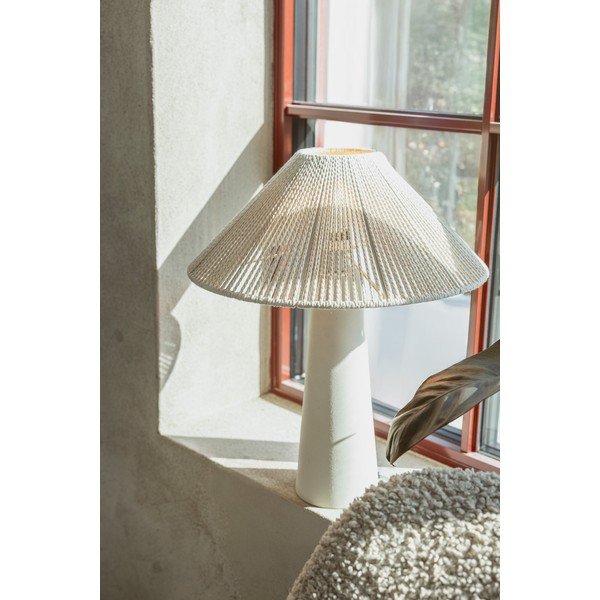 Smėlio spalvos stalinis šviestuvas (aukštis 50 cm) su tekstiliniu gaubtu Favoro – Markslöjd-image-1