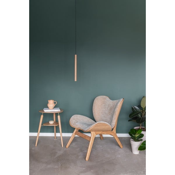 Iš ąžuolo masyvo kabantis šviestuvas natūralios spalvos LED su mediniu gaubtu ø 3 cm Chimes – UMAGE-image-3