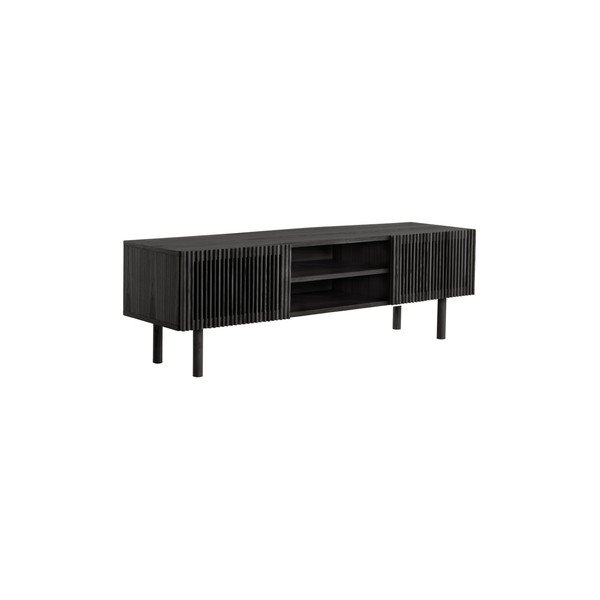Juodos spalvos TV spintelė iš uosio 160x50x43 cm Sion – Jotex