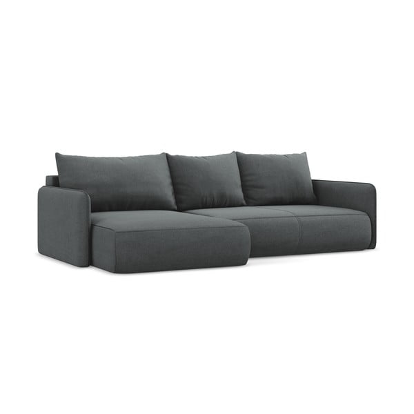 Pilkos spalvos sulankstoma/su sandėliavimo vieta kampinė sofa (su kairiuoju kampu) Nanea – Makamii-image-3