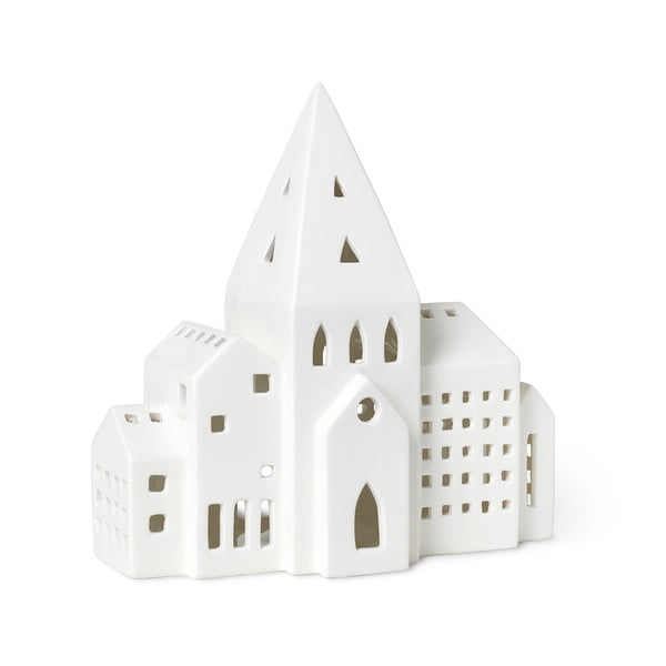 Balta keraminė žvakidė Kähler Design Urbania Lighthouse City-image-3